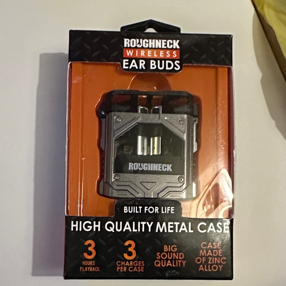 Roughneck Wireless Ear Buds with Metal Case